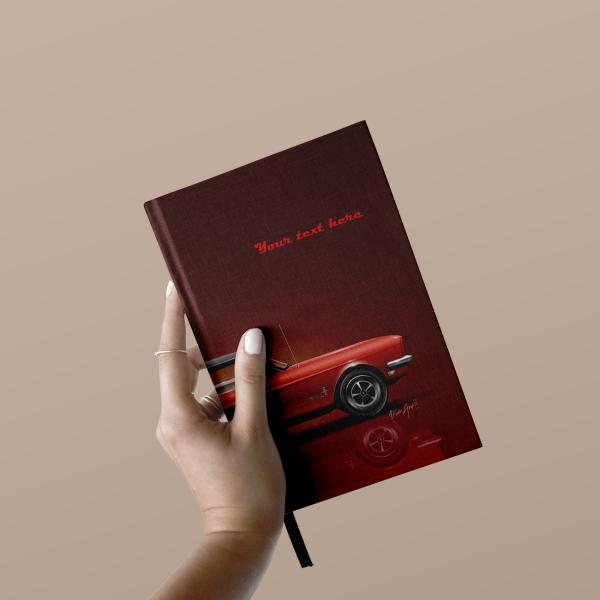 Hard Cover Notebook with Hand Mockup