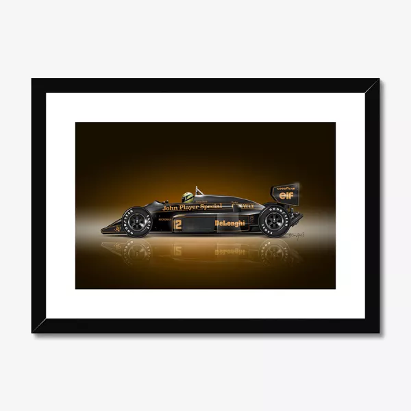 Ayrton Senna's 1985 Lotus 97T F1 art print