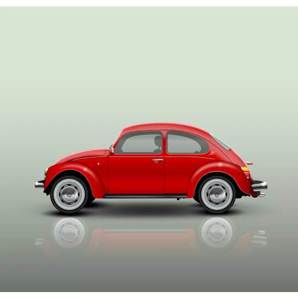 2003 VW Beetle art print Red