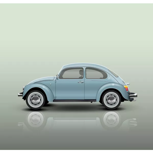 2003 VW Beetle art print Blue
