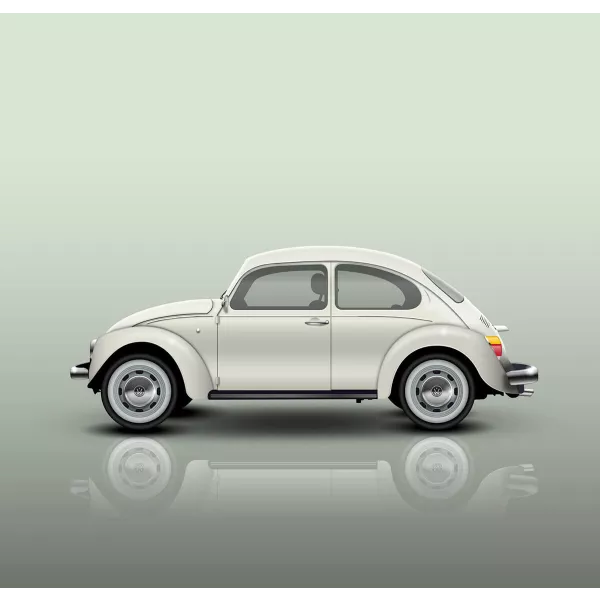 2003 VW Beetle art print White