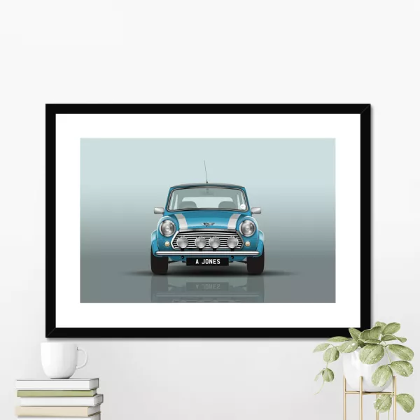 Mini Cooper (Front view) Blue