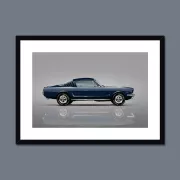 1966 Ford Mustang Fastback art print (midnight blue)