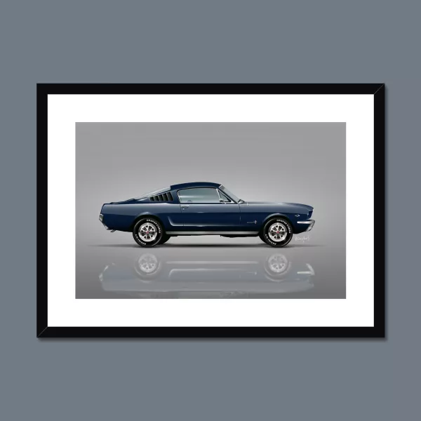 1966 Ford Mustang Fastback art print (midnight blue)