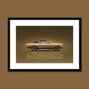 1968 Ford Mustang Poster Print- Gold