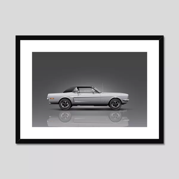 1968 Ford Mustang Poster Print (Grey)