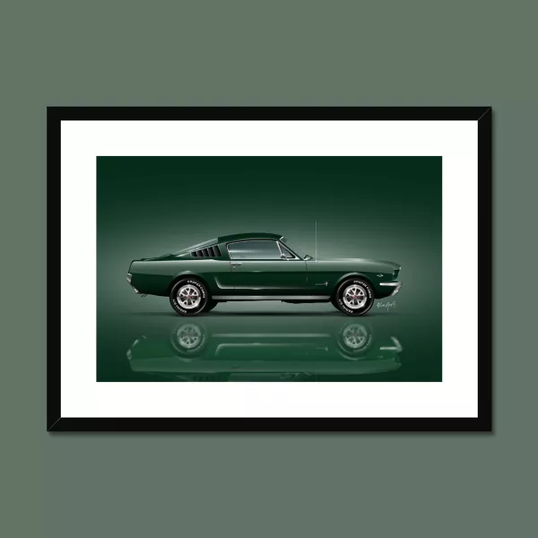 1966 Ford Mustang Fastback art print (green)