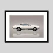 1966 Ford Mustang Fastback art print (white)