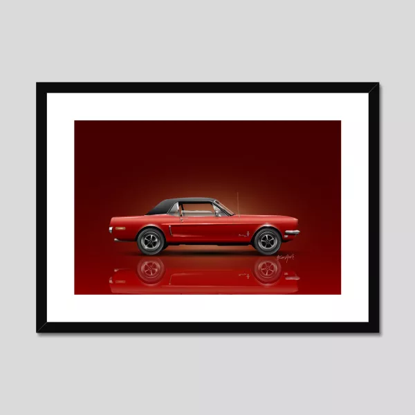 1968 Ford Mustang Poster Print (Red)