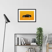 Porsche Turbo Art print (Black on orange)